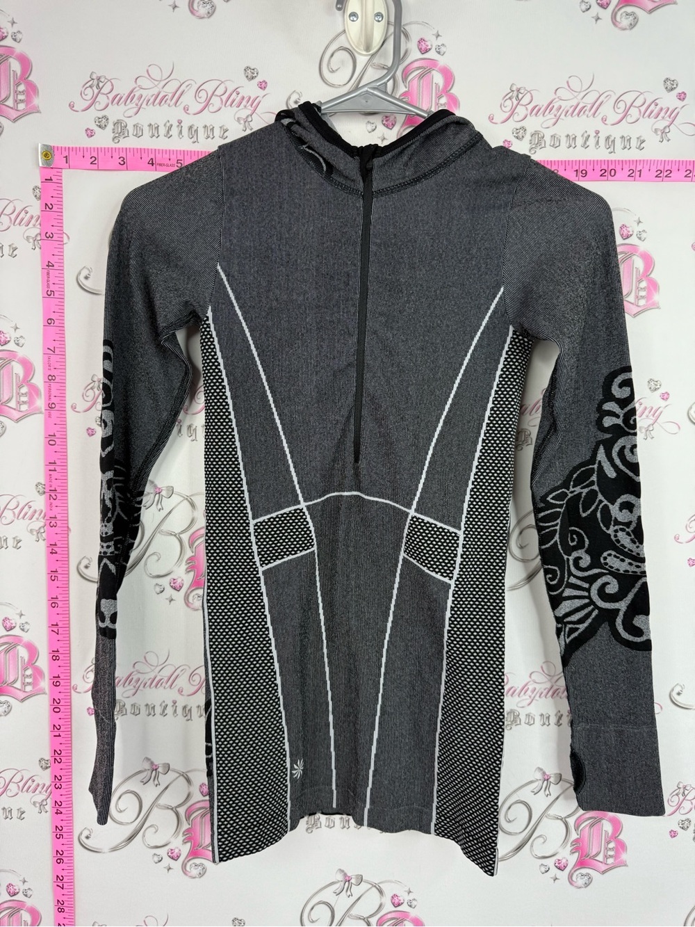 Athleta jacket tight bodycon Dark Gray Hooded Athletic Bomber Jacket